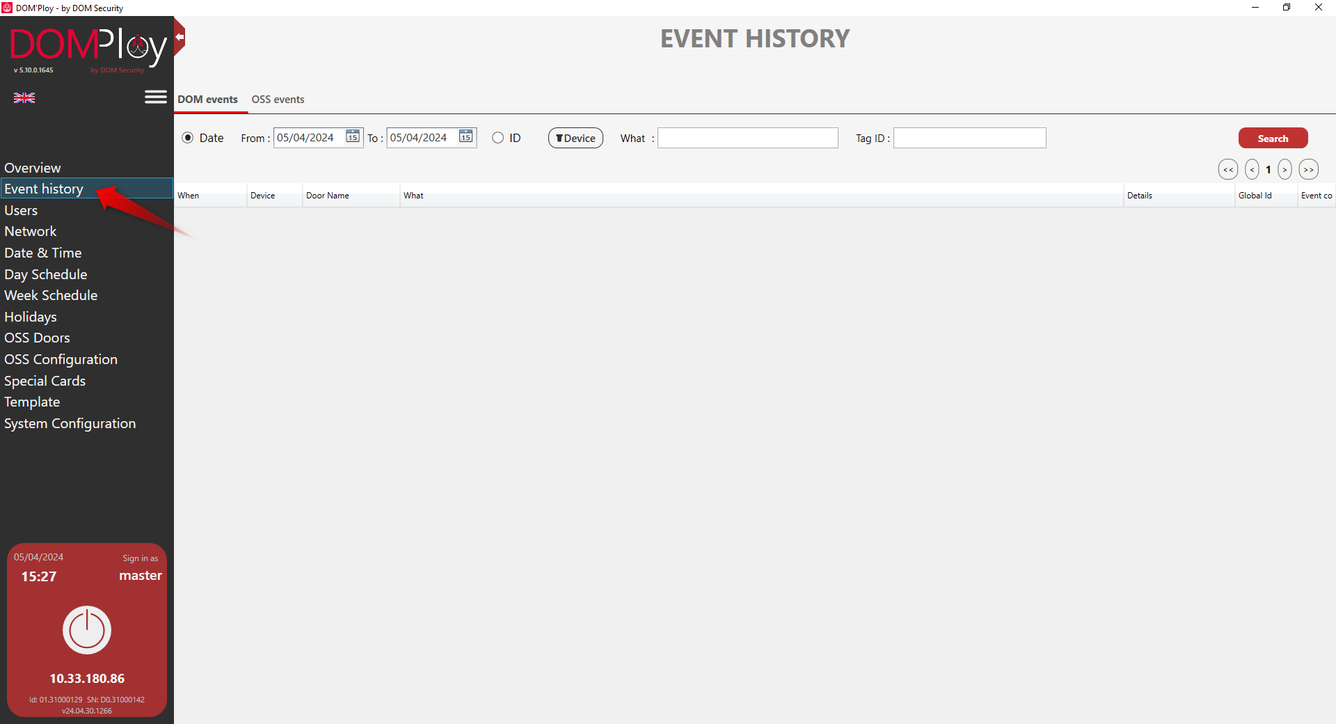 Event history
