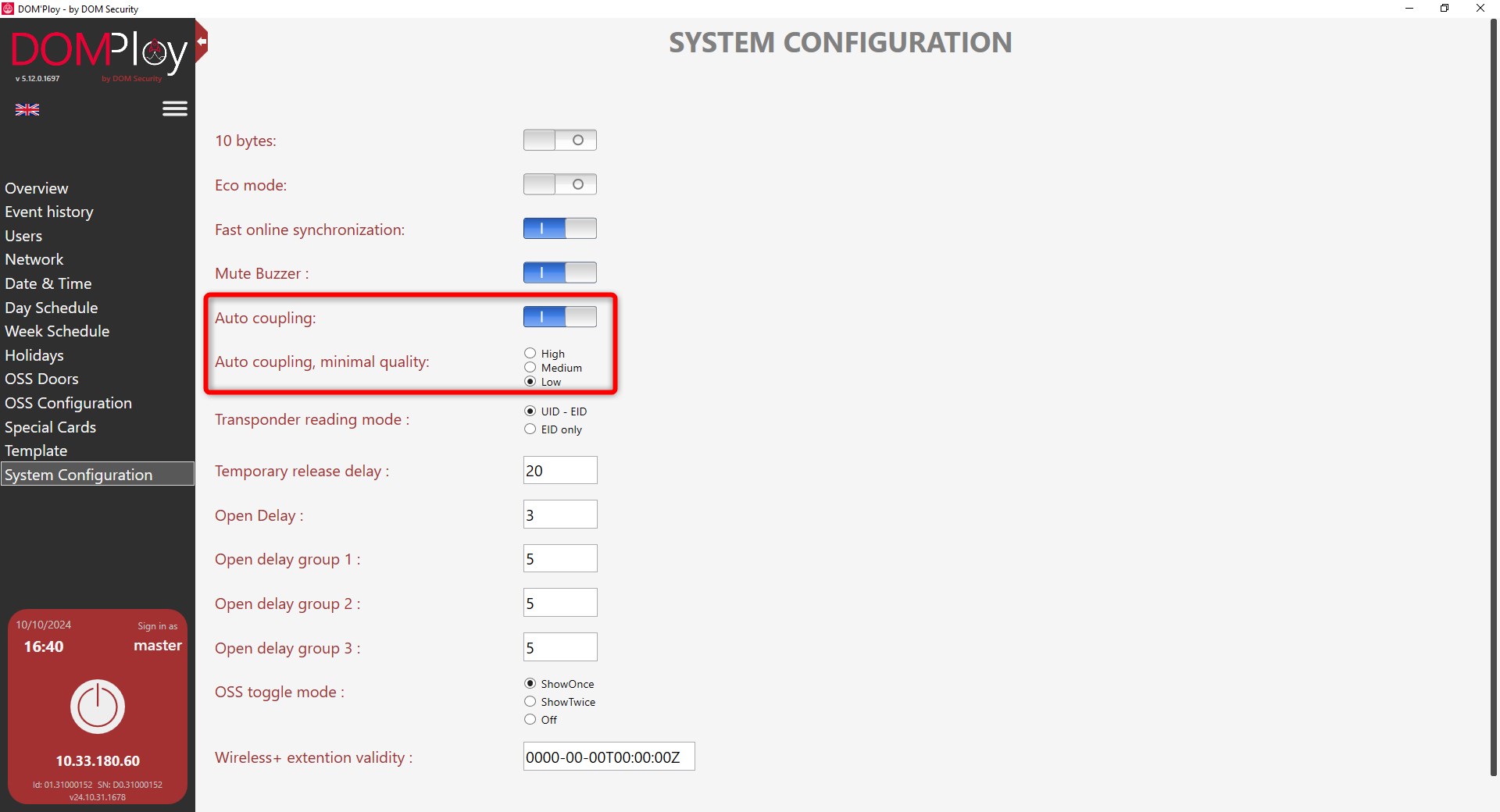 Auto-coupling mode