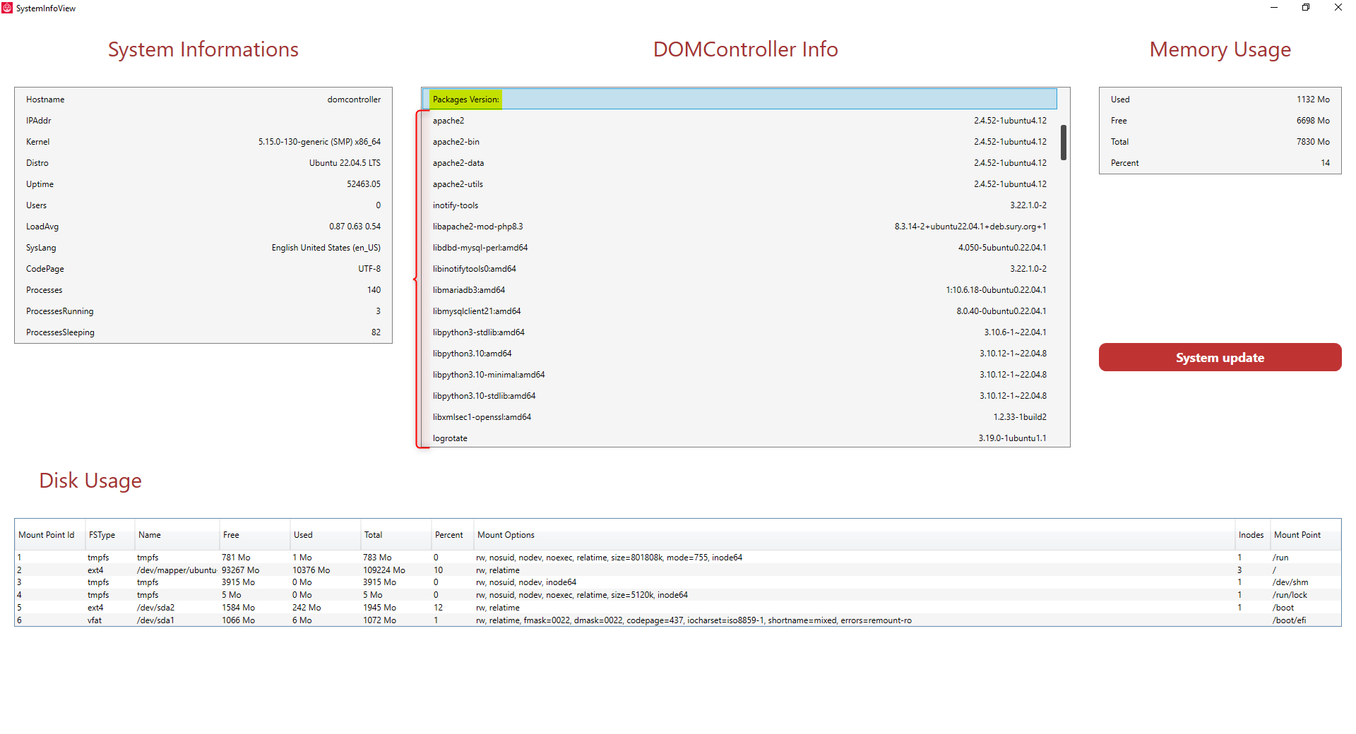 OS and package version