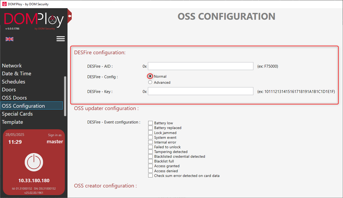 OSS configuration