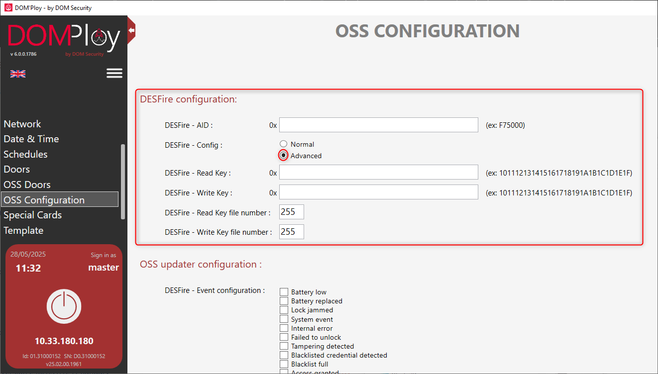 OSS configuration
